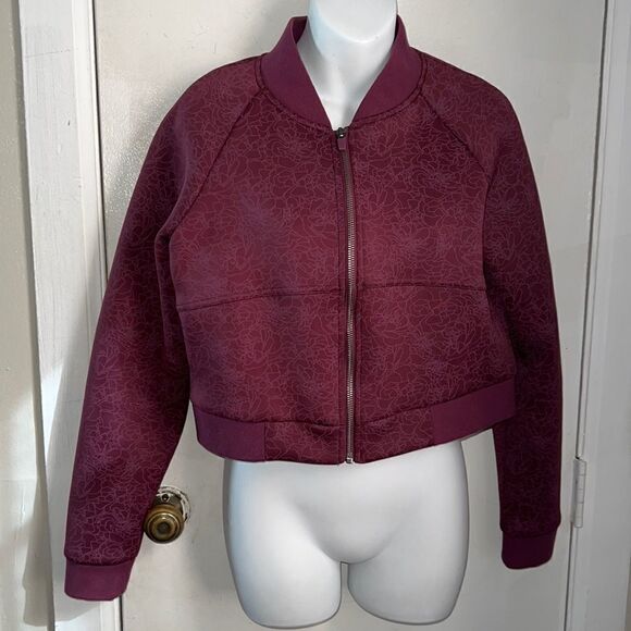 BALANCE ATHLETICA Burgundy Flight Jacket-S - Picture 2 of 8